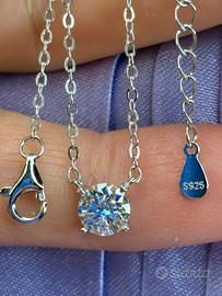 Collana argento S925 e moissanite