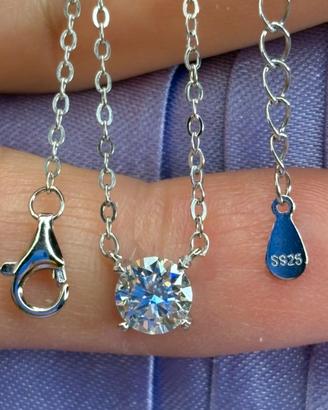 Collana argento S925 e moissanite