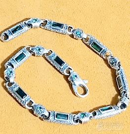 bracciale uomo argento 925 smeraldi 