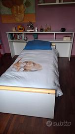 Letto singolo+letto estraibile+comodino lungo