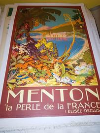 manifesto poster pubblicitario Menton France 1920s