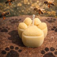 Candela a forma di zampina in cera d api