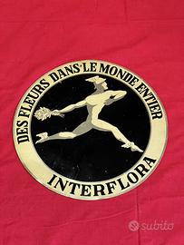 Insegna Vintage Interflora 28 cm litografata