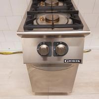 Cucina due fuochi a gas  professionale