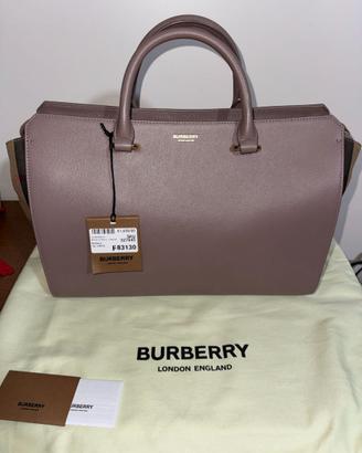 Burberry Borsa Donna Pelle Tortora - Nuova
