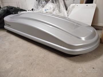 Box tetto in ABS, 430 litri Argento lucido