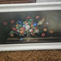 quadro con cornice in legno bianco 