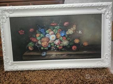 quadro con cornice in legno bianco 