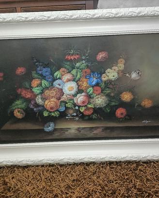 quadro con cornice in legno bianco 