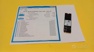 SSD nVME 2280 WD PS SN740, 256 Gbyte, Western Digi