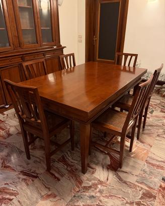Tavolo da pranzo allungabile legno con 10 sedie
