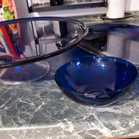 Alzatina, vassoio, coppette blu