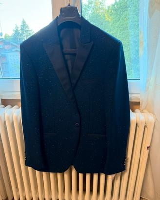 Smoking 3 pezzi blu notte brillante - tg.52