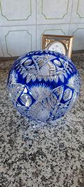 Cristallo Bohemian ciottola blu Cobalto 
