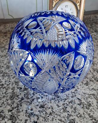 Cristallo Bohemian ciottola blu Cobalto 