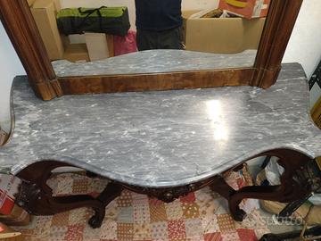 Consolle stile Luigi Filippo del 1800 con specchio