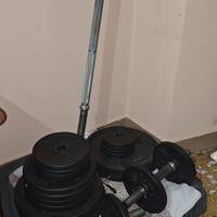 Kit bodybuilding manubri dischi bilanciere panchin