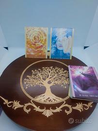 Tavolo Altare Rotondo Legno Massicio Albero e Luna