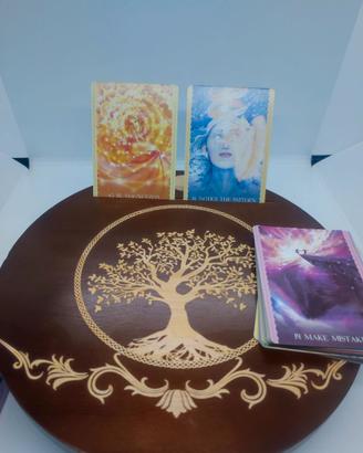 Tavolo Altare Rotondo Legno Massicio Albero e Luna