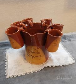 Set brocca e bicchieri in ceramica