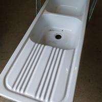 lavandino in ceramica 2 vasche e scolapiatti