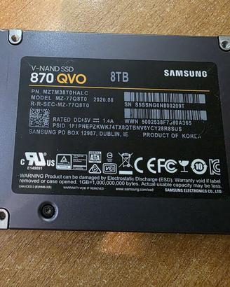 SSD Samsung 870 QVO 8TB SATA III - Testato SMART