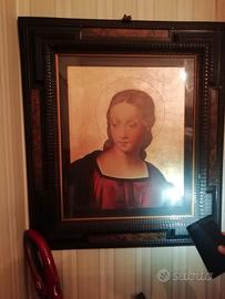 Quadro antico, riproduzione Madonna Raffaello.