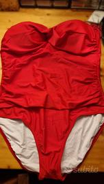 Costume intero Plus Size Rosso XXL