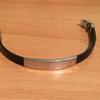 Braccialetto in acciaio e pelle