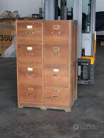 Cassettiera antica da notaio schedario ufficio