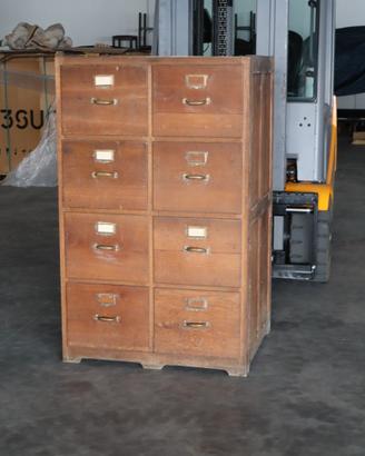 Cassettiera antica da notaio schedario ufficio