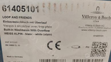 Lavabo bianco tondo Villeroy&Boch cm 52.5
