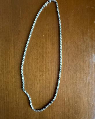 Collana rope plated con oro bianco