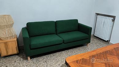 Divano tessuto verde scuro IKEA parup 3 posti 