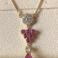 COLLANA ORO GIALLO 18kt. DIAMANTI E RUBINI