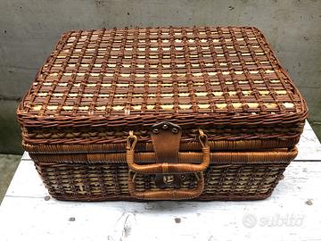 Cesto Picnic in vimini vintage da 4 persone