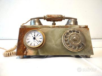 Telefono vintage Onice con orologio