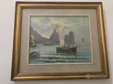 scena di pescatori con barche