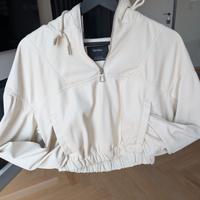 Giacca berska similpelle corta con cappuccio