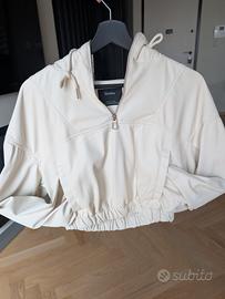 Giacca berska similpelle corta con cappuccio