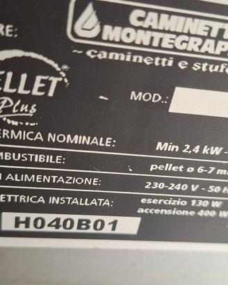 Stufa pellet montegrappa pellet plus 1000