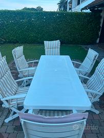 Set tavolo allungabile e 6 sedie da giardino