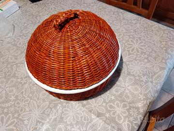 cestino mulino bianco in ceramica e vimini