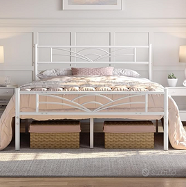 Struttura Letto 140x200 Ferro Battuto Bianco