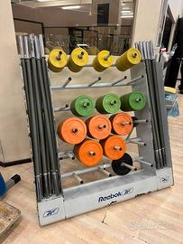 Kit pump reebok: pesi, bilancieri, rack