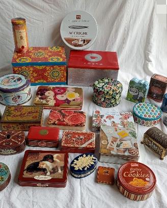 Scatole di latta vintage da collezione 