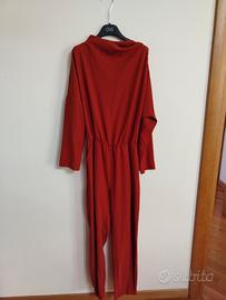 tuta rossa con zip elegantw