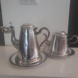 set caffettiera teiera WMF anni '20 silverplated