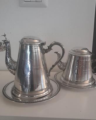 set caffettiera teiera WMF anni '20 silverplated
