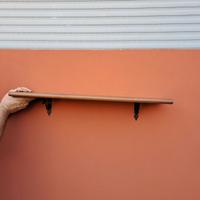 DUE MENSOLE IN LEGNO CON STAFFE IN FERRO ARTISTICO